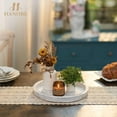thumbnail image 6 of Hanobe Candle Plate Holder Tray: Round White Wooden Decorative Trays Decor, Farmhouse Candle Trays for Pillar Candles Home Kitchen Decor Counter Table Centerpiece, 6 of 10