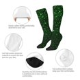 thumbnail image 3 of Susaid Green Sparkling Print Thermal Winter Socks for Men and Women, Warm Crew Hiking Socks, for Boots and Outdoor Activities, 3 of 6