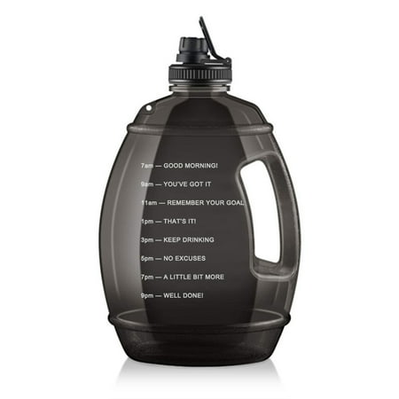 

3.78L Water Bottle with Time Marker BPA Free Leakproof Sports Bottle for Office Workout Outdoor Sport