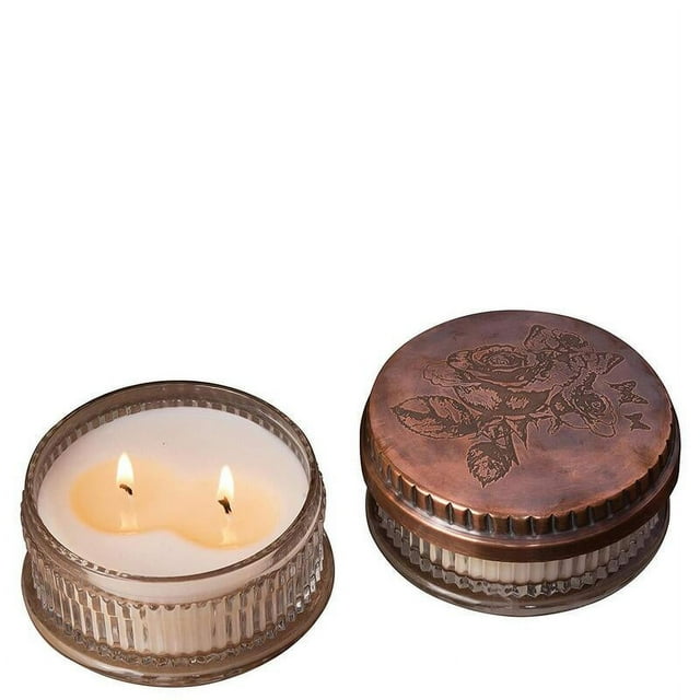 Himalayan Trading Post Powder Pot Indian Sandalwood Rose Candle 8oz