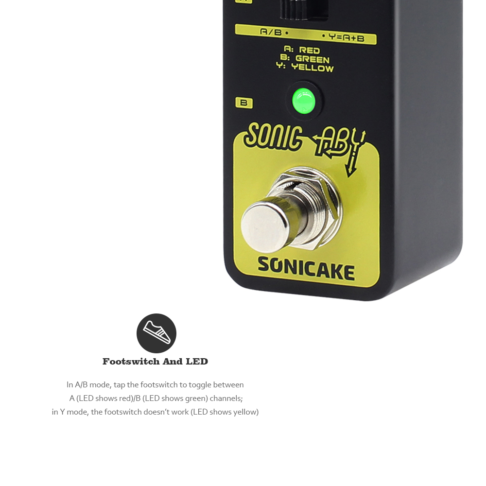 SONICAKE Sonic ABY Line Selector AB Switch Mini Guitar Effects Pedal True Bypass