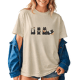 thumbnail image 2 of Book Lover Cat Graphic T-Shirt for Women, Cute Reading Cat Shirt, Library Bookish Short Sleeve Tee, 2 of 5