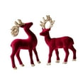 thumbnail image 4 of CoudarTitie 2 Pieces Christmas Reindeer Statues Sculptures for Bookcase Cabinet Tabletop Red, 4 of 9