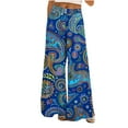 thumbnail image 2 of TMOYZQ Palazzo Pants for Women 2025, Elastic High Waisted Boho Casual Loose Wide Leg Pants Plus Size Print Baggy Lounge Trouser Pants on Clearance, 2 of 6