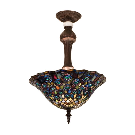 Peacock Feather Semi-Flush mount