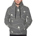 thumbnail image 4 of Hoodies for Men - Airplane Routes Around The World Long Sleeve Comfrt Men'S Fashion Hoodies & Sweatshirts, Sweatshirts for Men Hoodies Pullover Clothing Clothes with Pouch, 4 of 7