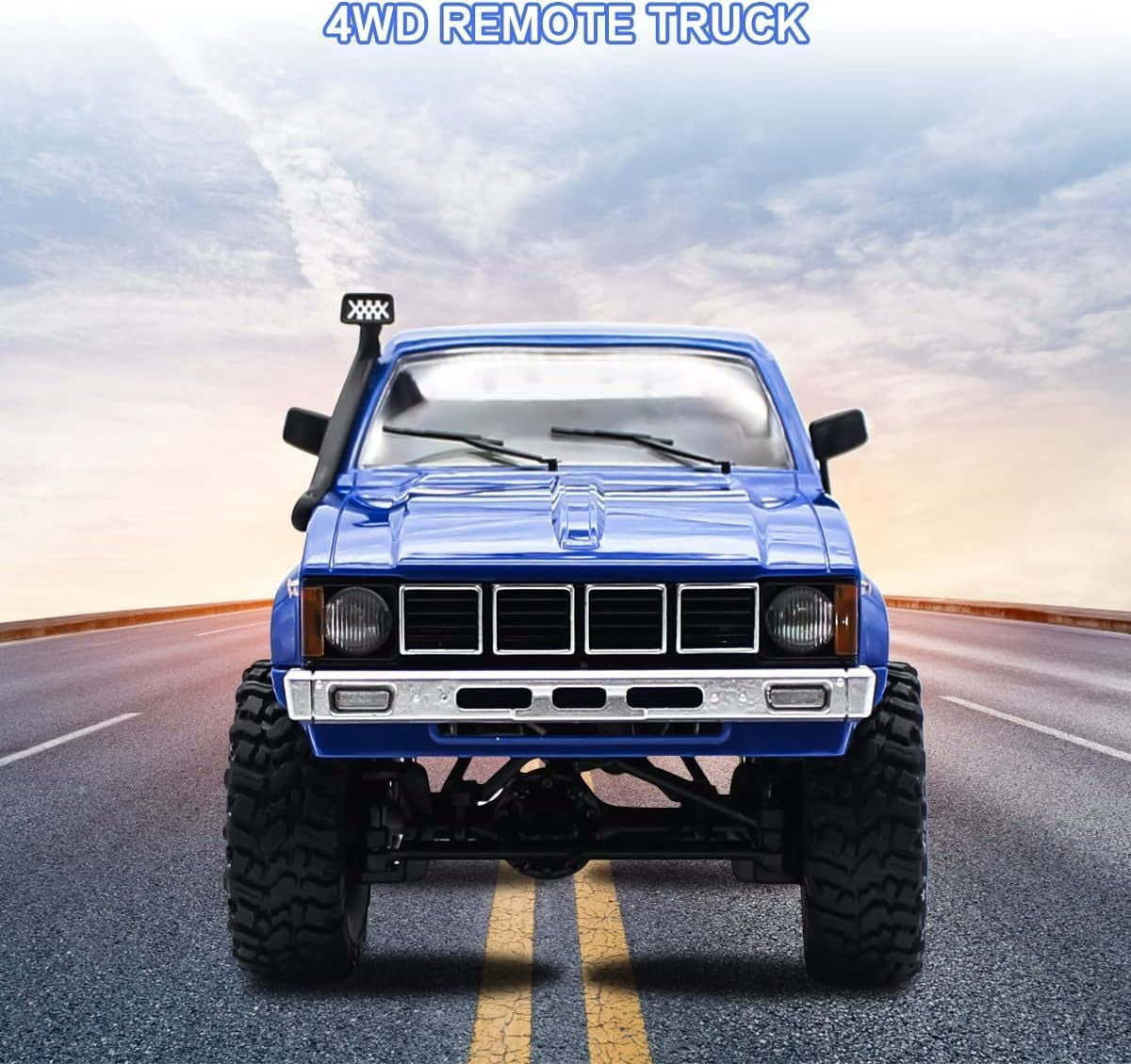 RC Crawler Truck, Remote Control Pickup Truck with LED Light, Off-Road RC Rock Car with Throttle & Steering Control for Kids and Adults