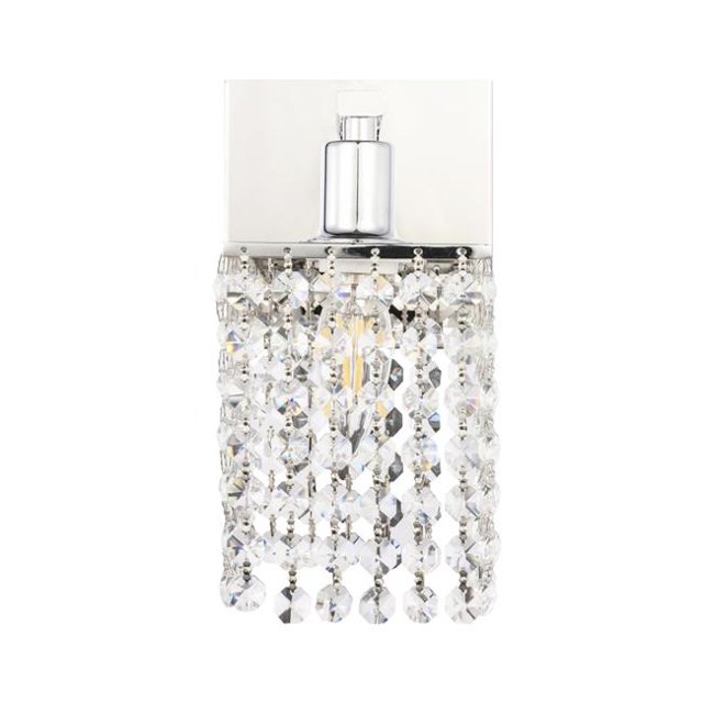 Living District Phineas Industrial Mid-Century Modern 1 Light Chrome Wall Sconce