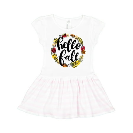 

Inktastic Hello Fall with Leaf Wreath Gift Toddler Girl Dress