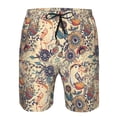 thumbnail image 4 of Kdxio Floral With Birds Pattern Mens Casual Shorts - Drawstring Summer Beach Sports Shorts for Men, 4 of 9