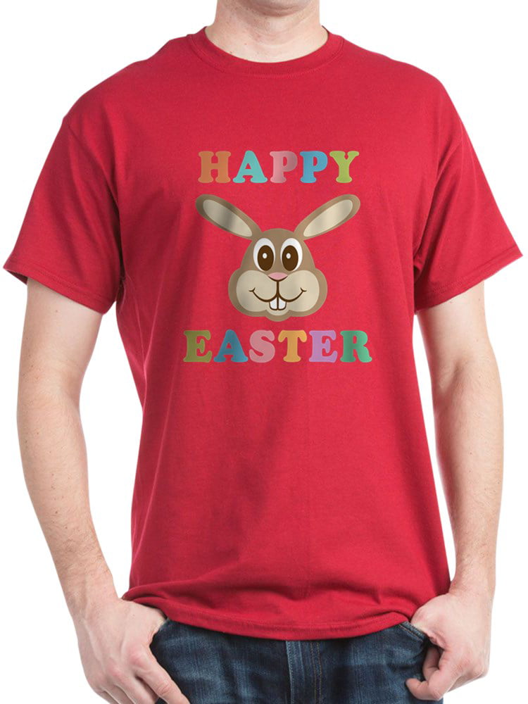 CafePress - Happy Easter Bunny Dark T Shirt - 100% Cotton T-Shirt ...