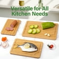 thumbnail image 3 of TJ POP 5-Piece  Bamboo  Cutting Board set , 3 PC Cutting Boards With Stand And Fruit Knife, 3 of 9