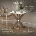 thumbnail image 3 of Open Box COZAYH Farmhouse Round Wooden End Table with Cross Legs, Grey Finish, 3 of 12