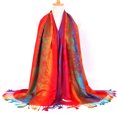 thumbnail image 2 of MSJUHEG Scarf Shawls And Wraps Women Lady Fashion Folk-Custom Retro Tassel Scarf Wrap Shawl Travel Scarves Silk Scarf Red E, 2 of 9