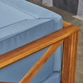 thumbnail image 4 of Christopher Knight Home Brava Outdoor 5-Seat Acacia Wood Sofa Set by  gray + dark gray cuhsion, 4 of 5