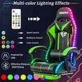 thumbnail image 2 of 450LBS Load RGB Lighted Massage Gaming Chair, High Back Computer Chair with Footrest and Lumbar Support, Height Adjustable Gaming Chair with 360 Degree Swivel Seat and Headrest for Boys Girls Gaming, 2 of 8