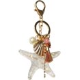thumbnail image 2 of Silver Cross Rhinestone Keychain Charm Pendant Purse Bag Crystal Key Holder Arts Craft Pendant Inspiration Key Ring (starfish&shell), 2 of 5