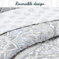 thumbnail image 2 of Cozy Line Home Fashions Teen Damask Microfiber Reversible Quilt Sets, King 3-Pieces, 2 of 7