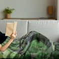 thumbnail image 3 of Peace Garden Soft Flannel Fleece Throw Blanket, Green Landscape in South China Palm Trees and Bushes Growth Nature, Cozy Plush for Indoor and Outdoor Use, 50" x 60", Green Grey Brown, by Ambesonne, 3 of 5