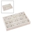 thumbnail image 3 of kurtrusly Stackable Jewelry Tray Multipurpose Portable Velvet for Rings Earring Bangle Flannel White 12 Grids 1Set, 3 of 6