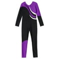 thumbnail image 5 of Aislor Kids Girls Long Sleeves Gymnastics Exercise Leotard Unitard Shiny Rhinestone Ballet Dance Long Jumpsuit Size 6-16 Purple 14, 5 of 7