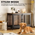 thumbnail image 5 of EastVita Wooden Dog Crate Furniture with Lockable Wheels,37.5 Inch Modern Dog Kennel with Double Doors and Removable Tray, 5 of 5