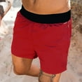 thumbnail image 2 of Aayomet Running Shorts for Men Solid Short Pant Elastic Waist Short Pant Pocket Short (Red, L), 2 of 5