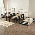 thumbnail image 4 of Harper & Bright Designs Triple Bunk Bed Twin over Twin over Twin with Ladders, Wood Detachable Bunk Bed Frame with Guardrail, Separate into Three Twin Beds, Black, 4 of 13