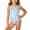 Sky Blue, variant on REDARER Girls Daisy Print One-Piece Swimsuit, Ruffle Trim Bathing Suit with 3D Flower Accents,24-36 Months