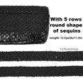 thumbnail image 2 of Cinta de poliéster con lentejuelas de 12,5 yardas (11,4 m), color negro plano, de 35 mm (1,37 pulgadas) de ancho, con purpurina., 2 of 9