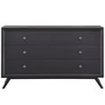 thumbnail image 2 of Modern Contemporary Wood Dresser, Black Wood, 2 of 3