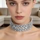 thumbnail image 4 of Gargantilla de lentejuelas metálicas para mujer | Collar de terciopelo con escamas brillantes | Accesorio elegante para fiestas y festivales, 4 of 4