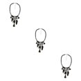 thumbnail image 1 of maskred Exquis Turquoise Pompons Choker Bohème Déclaration Collier Noir 45 + 8cm 3Set, 1 of 6