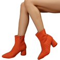 thumbnail image 4 of Willtoo Women Pointed Toe Ankle Booties Chunky Block Heel Side Zipper Stretch Sock Boots Fall Winter Fashion Non Slip Short Boots, 4 of 5