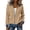 Khaki, variant on JUUNthy Womens Ribbed Knit Jacket, Long Sleeve Zip-Up Spliced Denim Collar & Cuff Casual Fashion Outerwear Khaki M