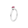 thumbnail image 2 of Gem & Harmony 3/5 Carat (Ctw) Lab-Created Ruby Ring in Sterling Silver for Women, 2 of 5