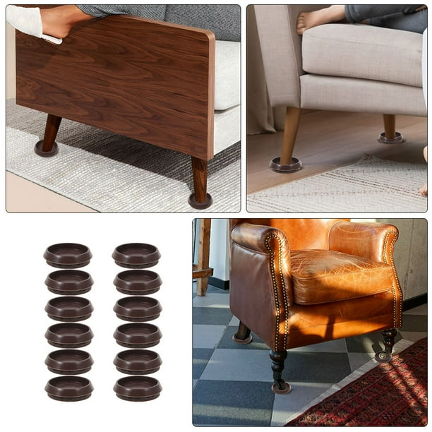 12pcs Furniture Coaster Chair Wheel Stoppers Felt Caster Cups