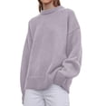 thumbnail image 3 of Suéter PRETTYGARDEN Cuello Redondo Manga Larga Tejido Acogedor Gris Morado Talle S, 3 of 4