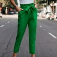 thumbnail image 2 of fartey Wide Leg Pants for Women 2024 High Paperbag Waist Solid Color Slim Trousers with Waist Tie Pockets Lounge Vacation Work Pants, 2 of 6