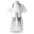 thumbnail image 3 of Llama Apron Two Animals in Love with a Heart Between Them LLove Quote Greyscale Animals, Unisex Kitchen Bib Apron with Adjustable Neck for Cooking Baking Gardening, Grey Pale Grey Pink, by Ambesonne, 3 of 3