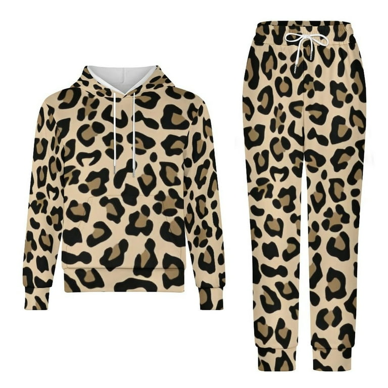 Bybiment 2 Piece Outfits Hoodie for Kids Youth, Leopard