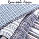 thumbnail image 3 of Daniel Stripe Plaid Azul Real Patchwork Algodón Reversible Juego de Cama Edredón, 3 of 6