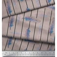 thumbnail image 2 of Soimoi Black Cotton Voile Fabric Stripe Feather Fabric Prints By Yard 42 Inch Wide, 2 of 3