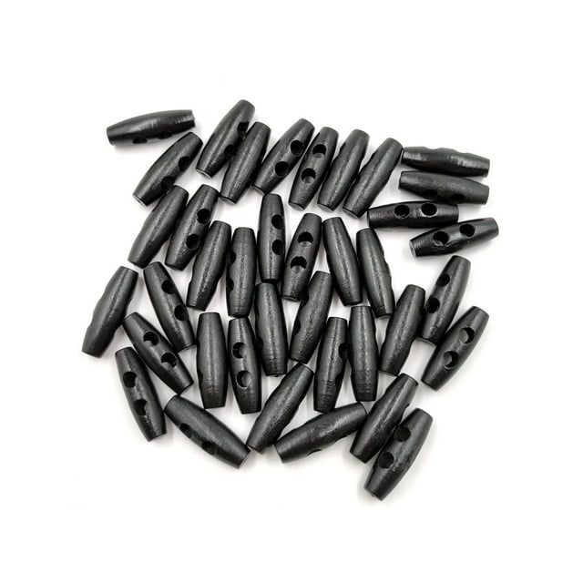 Minnieouse 50 botones de palanca con forma de oliva, accesorios de costura para álbumes de recortes, suministros de ropa, adornos, botones de negros Accesorios de disfraces Negro Minnieouse AP010341-02