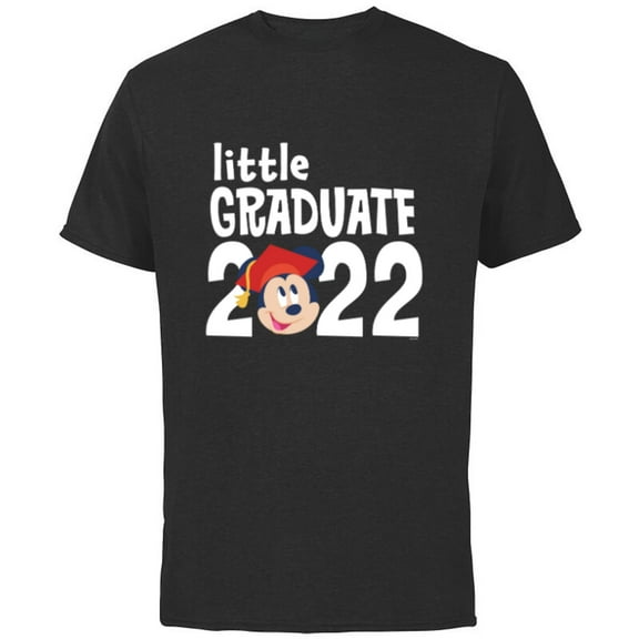 Disney Mickey Mouse Grad Little Graduate 2022 - Short Sleeve Cotton T-Shirt for Adults - Customized-Black