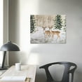 thumbnail image 4 of SHERONV Deer Snow Watercolor Painting Canvas Wall Decor Art 20x16in, 4 of 6