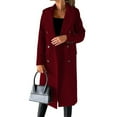 thumbnail image 2 of Clearance!FUNUONY Quilted Jackets Women's Artificial Wool Coat Smock Long Jacket Slim Long Coat for Women Puffer Jacket Womens Winter Coats Long Cardigans Wine 2XL, 2 of 4