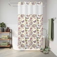 thumbnail image 6 of No Hook Shower Curtain, Easter Shower Curtains for Bathroom with See Through Top Window, Yellow Spring Sheep Chickens Eggs Floral Butterfly Waterproof & Washable Bath Curtain Small Stall 36"x78", 6 of 9