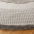 thumbnail image 3 of SAFAVIEH Urban Merrick High Low Double Circle Striped with Fringe Area Rug, Grey/Light Grey, 6'7" x 6'7" Round, 3 of 8