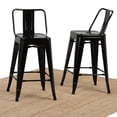 thumbnail image 2 of Simpli Home Rayne 24" Metal Counter Stool in Black (Set of 2), 2 of 6